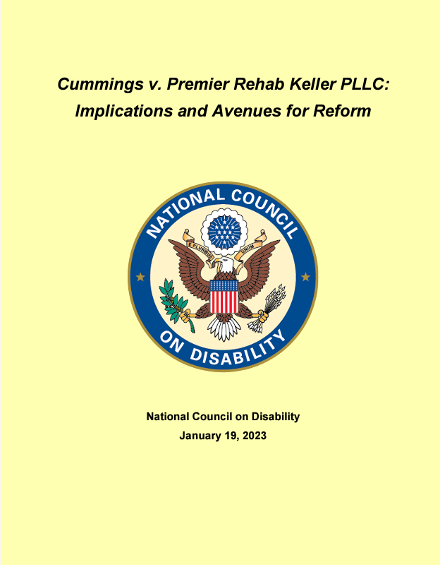 Cummings Brief Report cover. Yellow background with NCD seal.